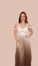 Gingerbread Floral Plisse Maxi Dress