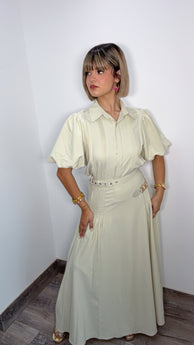 Mystic Natural Blouse & Skirt Set