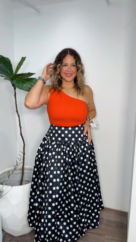 Black & White Polkadot Bubble Skirt