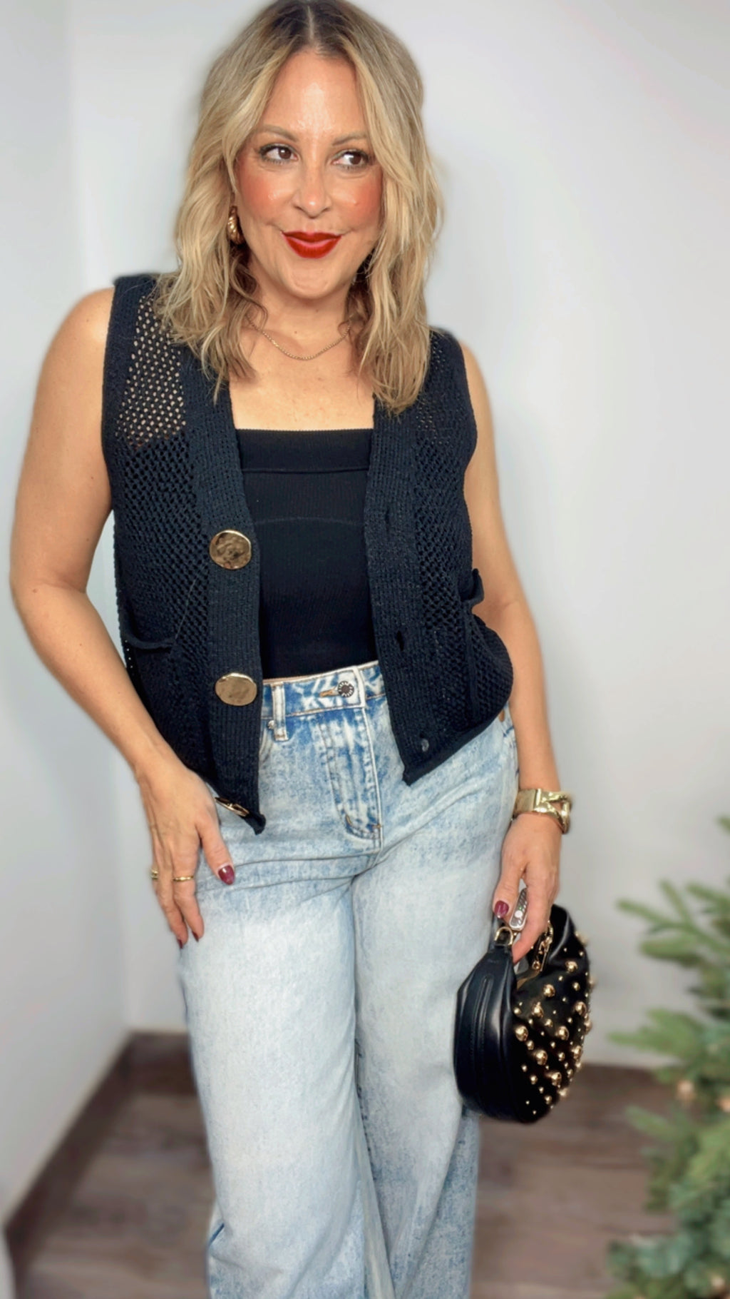 Crochet Black Vest