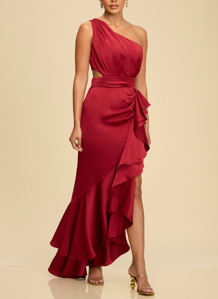 Sofia Burgundy Maxi Dress