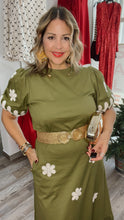 Olive Embroidered Floral Set