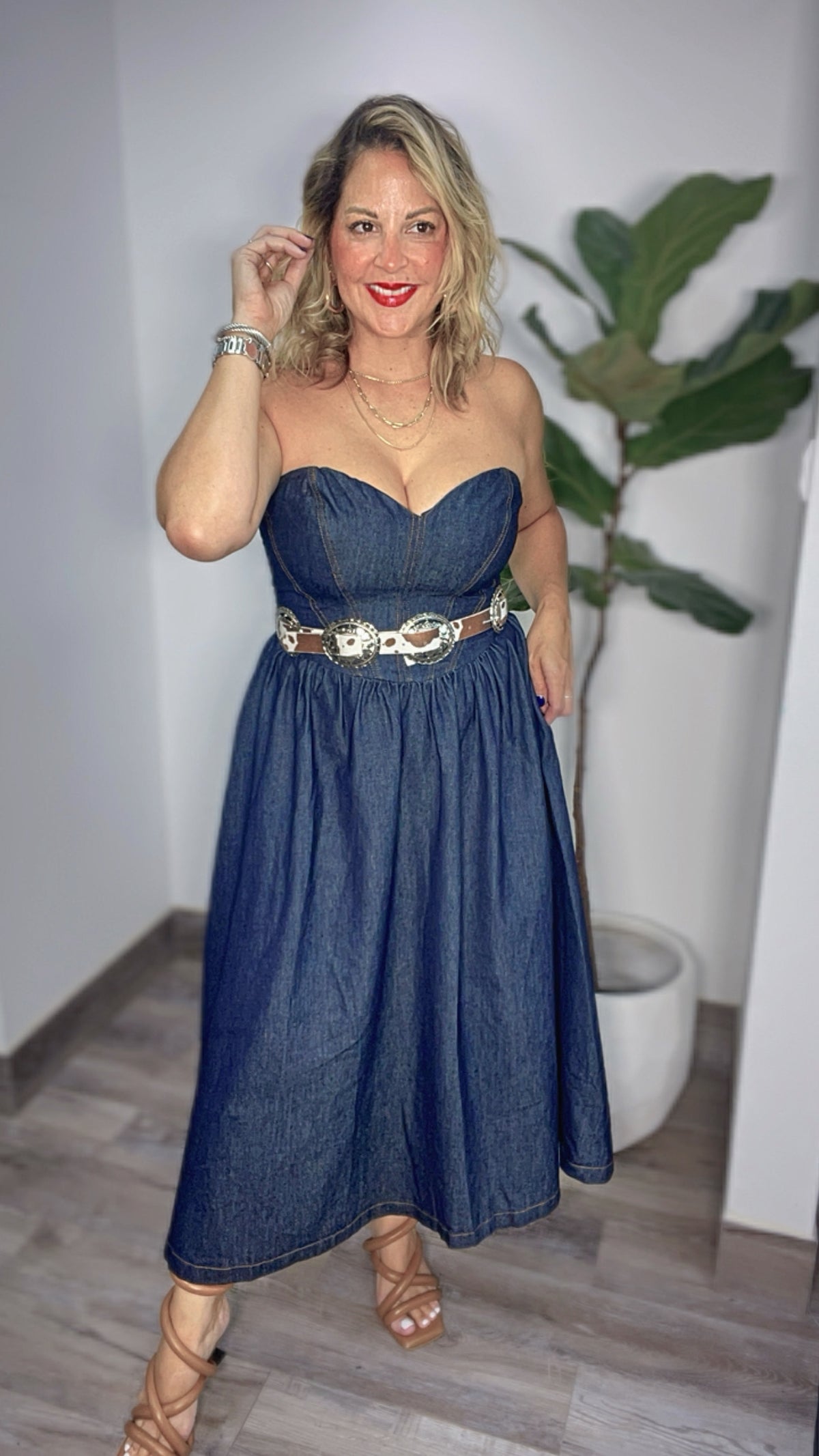 Dark Denim Midi Dress