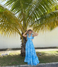 Borondo Ruffle Blue Maxi-Dress