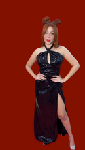 Anahís Sequin Black Halter Dress