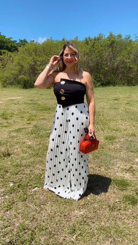 Plissé Polka Dot Jumpsuit