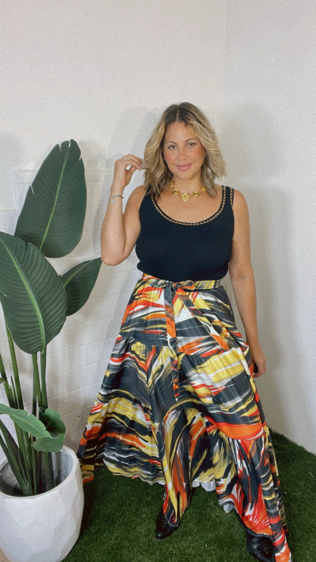 Gracia Yellow & Orange Maxi Dress