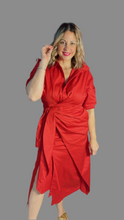 Red Side Open Dress