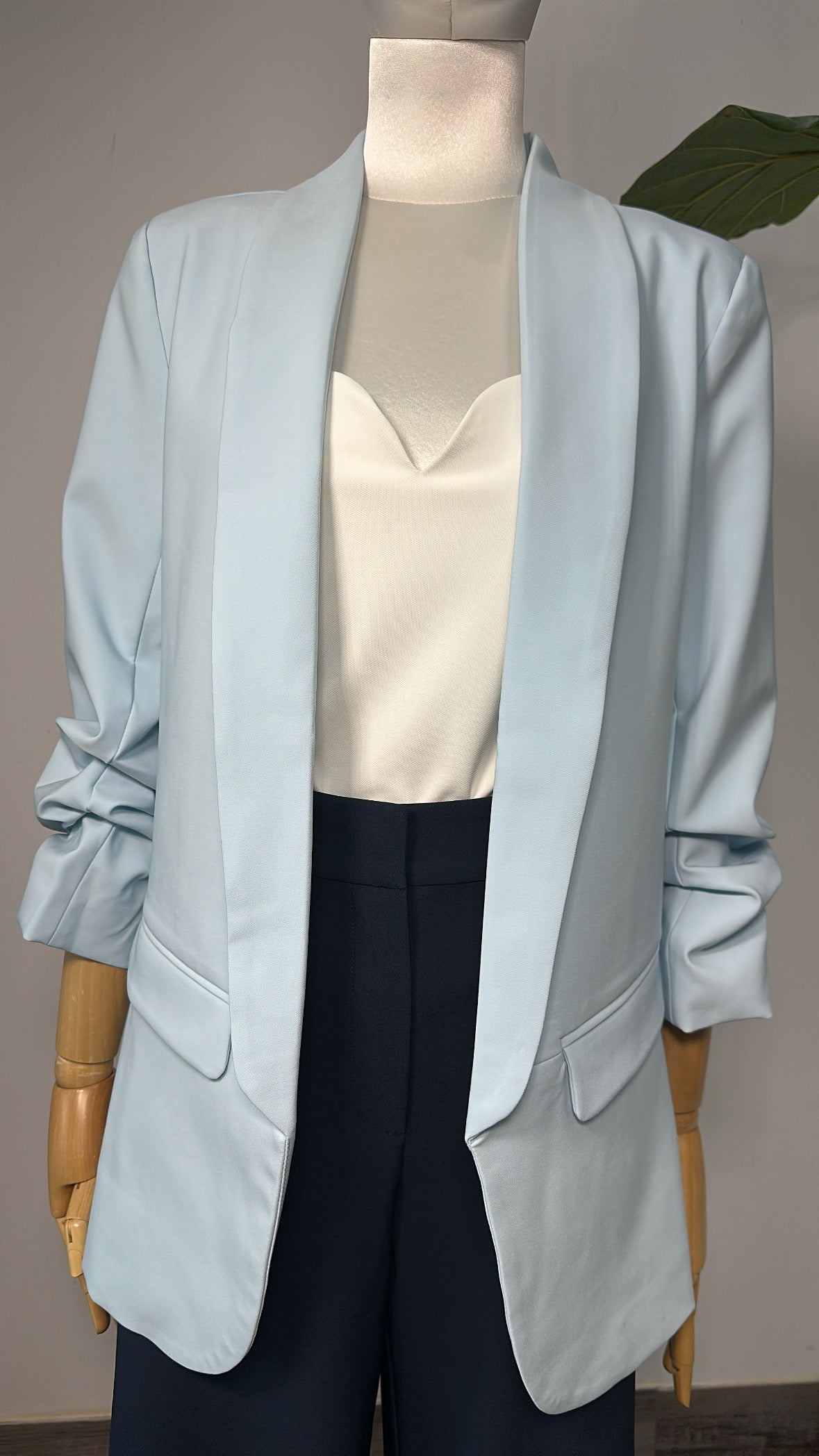 Ice Blue Workday Chic Blazer