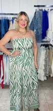 Vibrant Green Zebra Tropical Print Jumpsuit