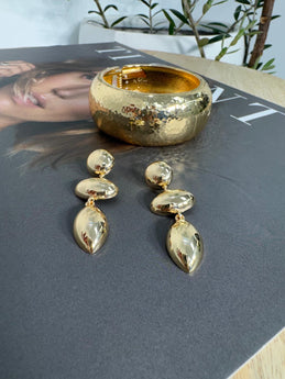 Molten Gold Drop Earring