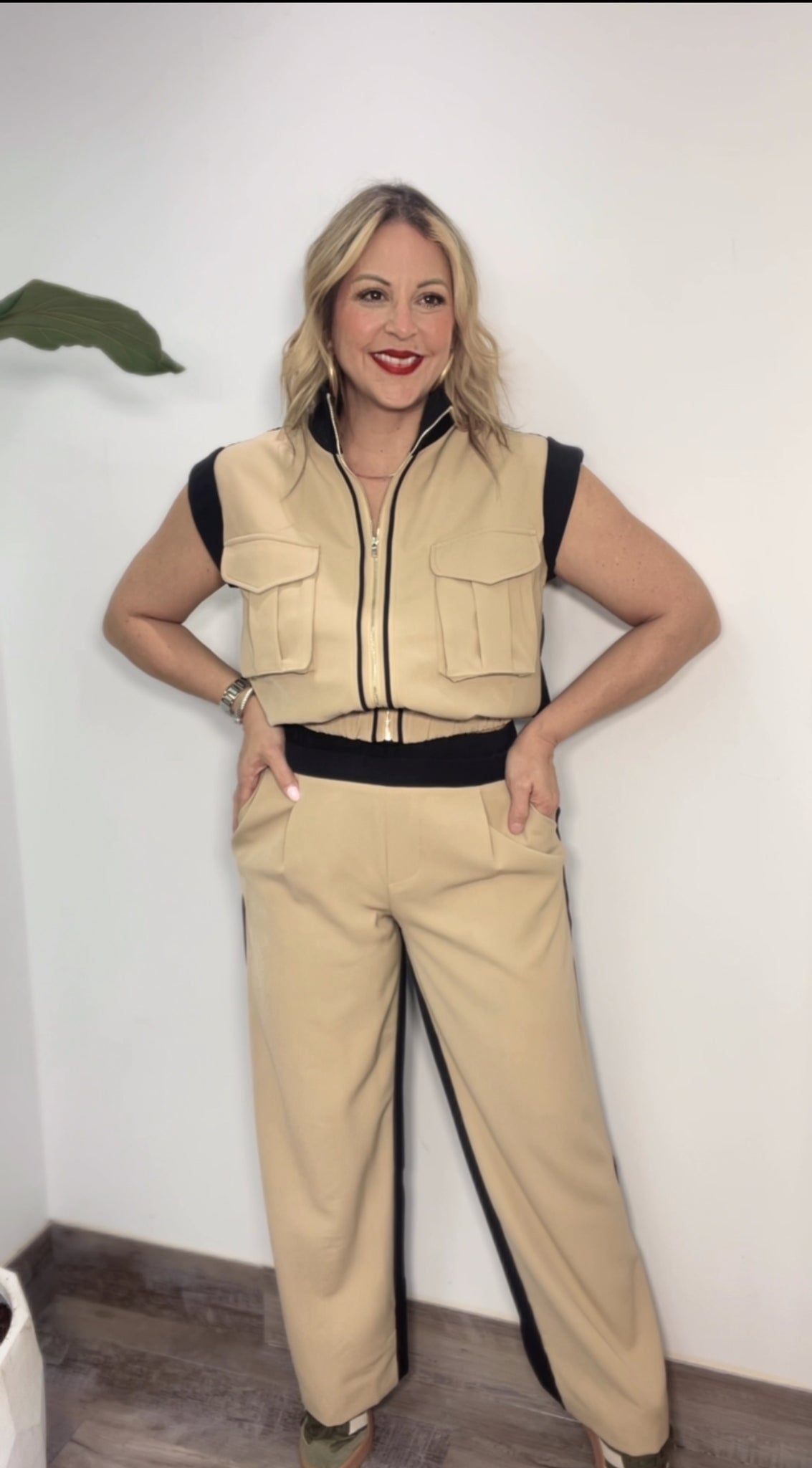 Beige Boss Two-Piece Set