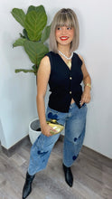 Black Gold Button Vest