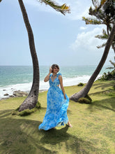 Borondo Ruffle Blue Maxi-Dress