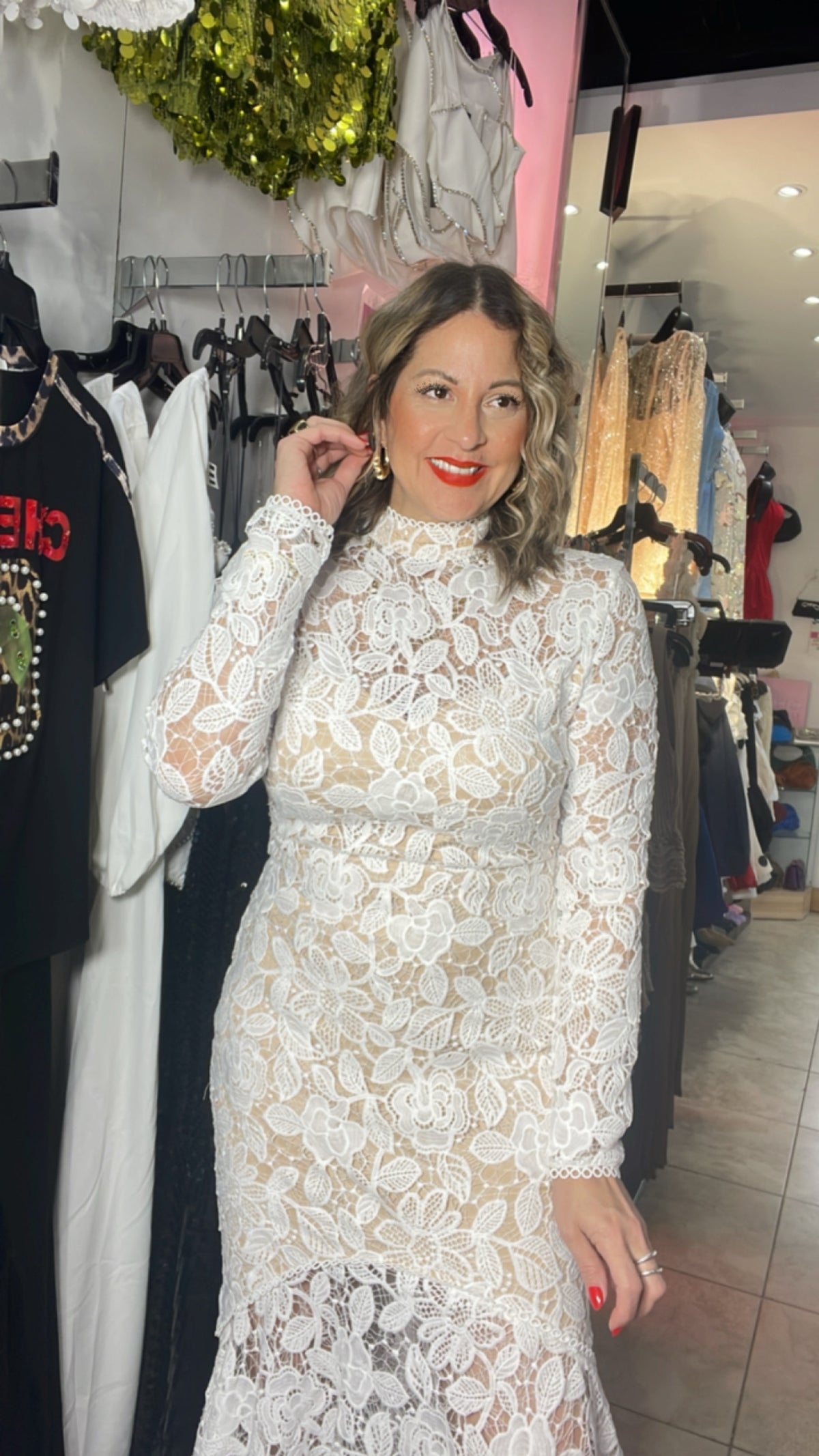 White Lace Maxi Dress
