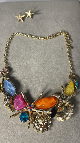Under The Sea Starfish Necklace / With Earring