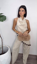 Ivory Wooden Botton Pant Set