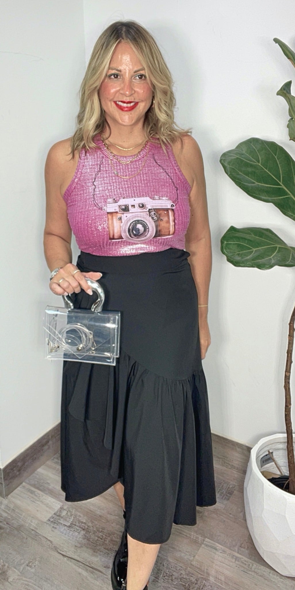 Trend Black Wrap Around Skirt