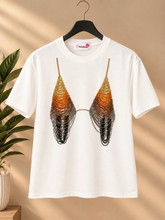 White Beaded Bralette Statement Tee