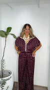 Burgundy Polka Dot Set