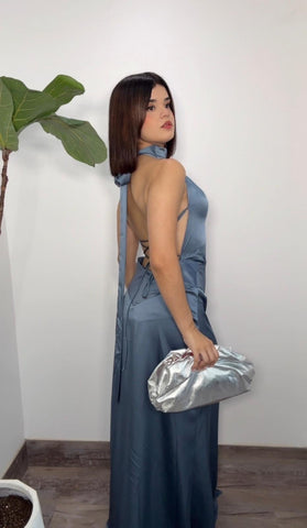 Hanna Denim Blue Maxi Dress