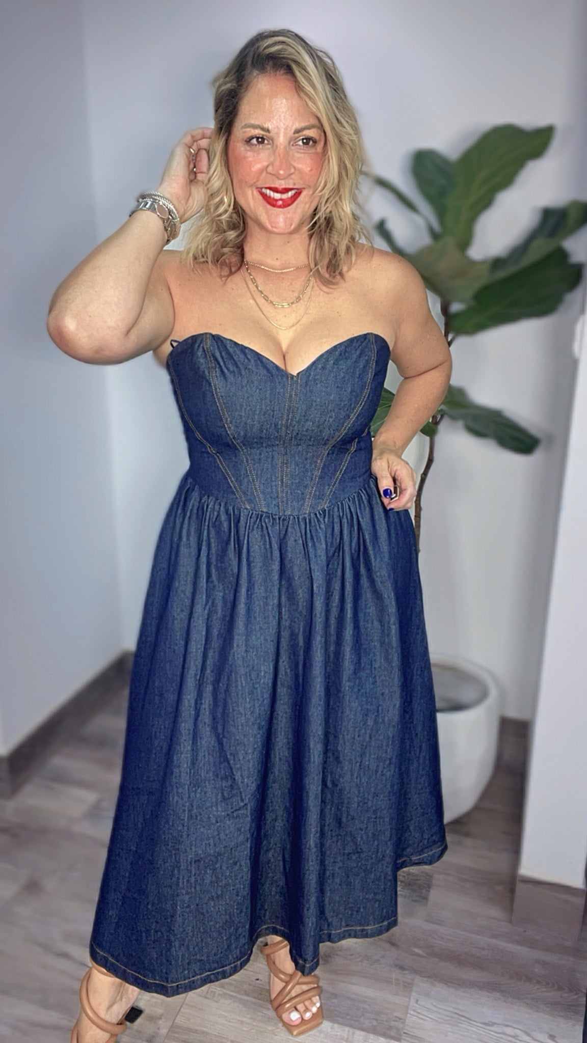 Dark Denim Midi Dress