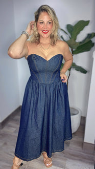 Dark Denim Midi Dress