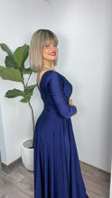 Navy Long Sleeve Formal Dress
