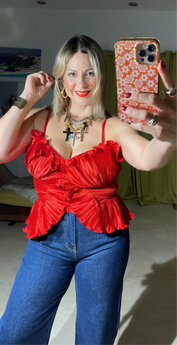 Bustier Red Satin Top