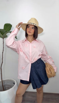 Pink Bloom Stripes Shirt