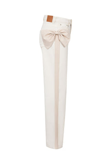 Ivory Bow Statement Denim