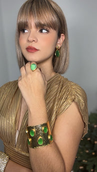 Turkia Gold & Green Bangle