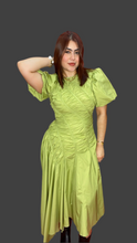 Lime Green Draped Dress