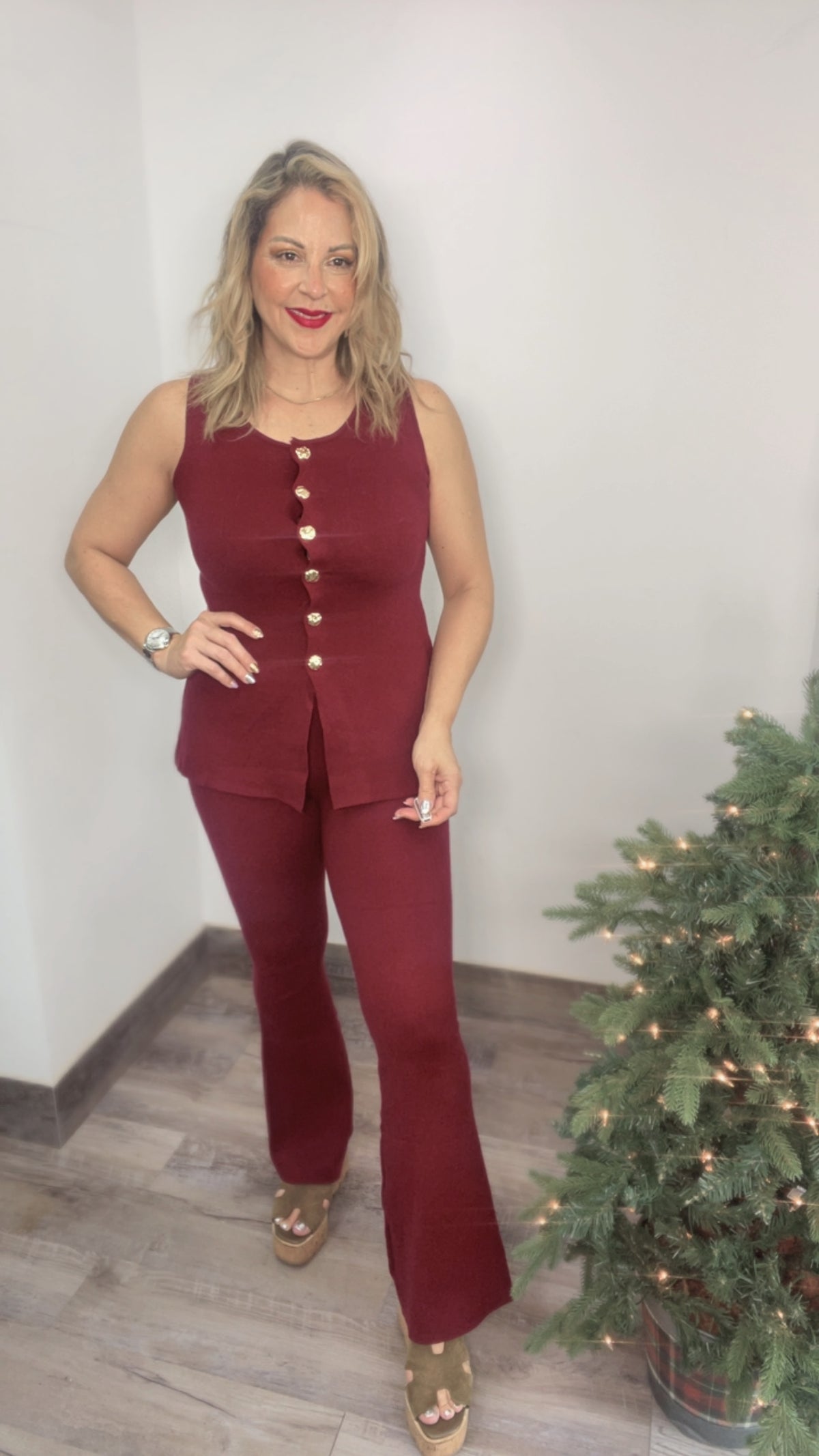 Burgundy Muse Knit Set