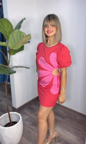 Flor Pink /Red Dress
