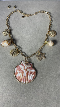 Sand Sea Shell Charms Necklace