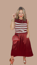 White & Wine Midi Dress