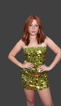 Green Sequin Top & Mini Skirt Set