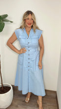 Pastel Blue Classic Midi Dress