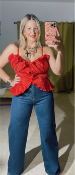 Bustier Red Satin Top