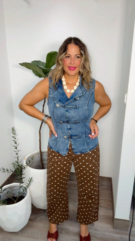 Chocolate Dot Statement Pants