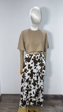 Brown Cow Print Wrap Around Skirt