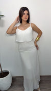 Alessia White Pleated Maxi Dress