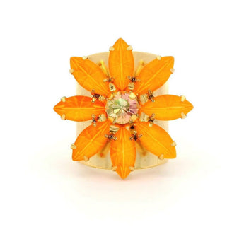 TOVA Orange Flower Ring