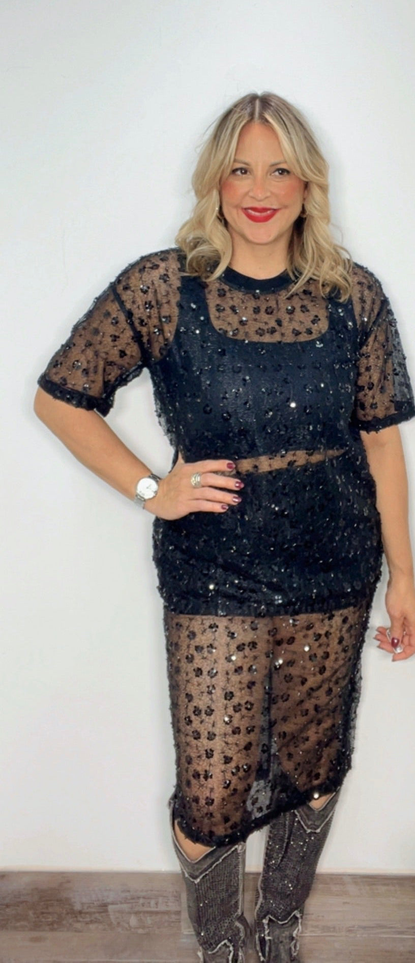 Between Sparkles Black Skirt