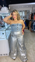 Metallic Silver Cargo Pant