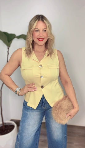 Butter Chic Button Vest Top