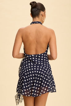 Navy Polka Dot Dress