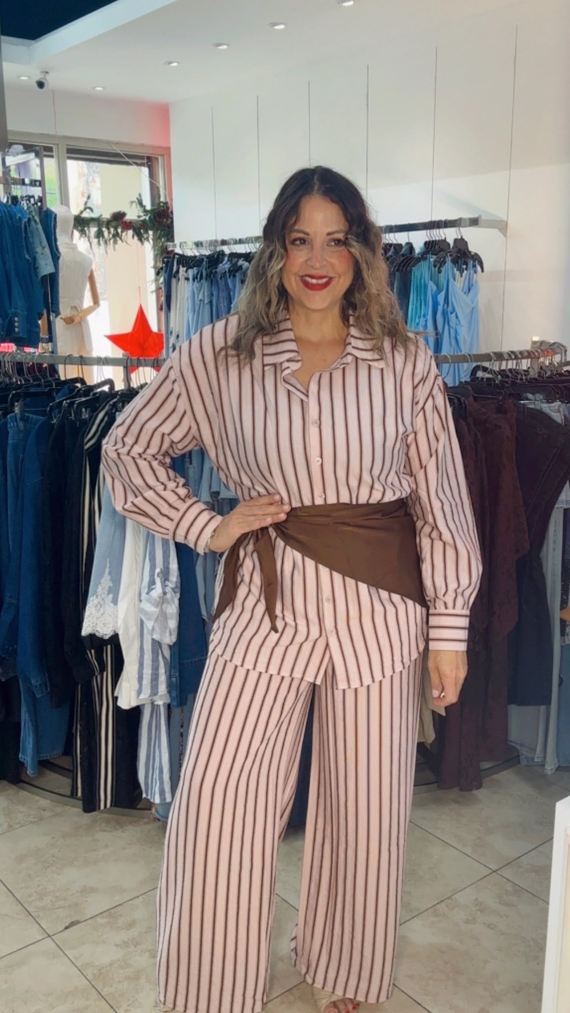 Latte Stripes Chic Set