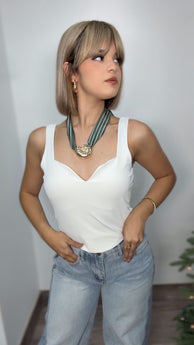 Heart White Basic Top